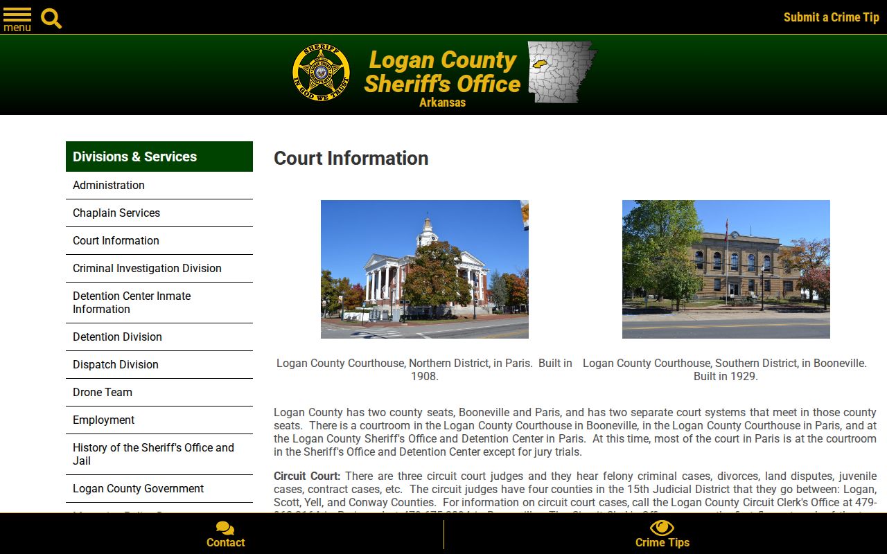 Logan County warrant and court confirmation information